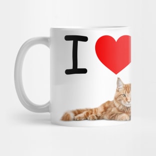 I HEART ORANGE MAINE COON CAT Mug